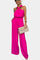 Halter Ensemble with Flowing Silhouette in Pink