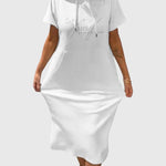 Women's Casual Hoodie Dress in White