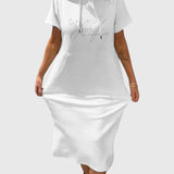Women's Casual Hoodie Dress in White