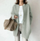 Women's Oversized Snap-Front Cardigan in Green