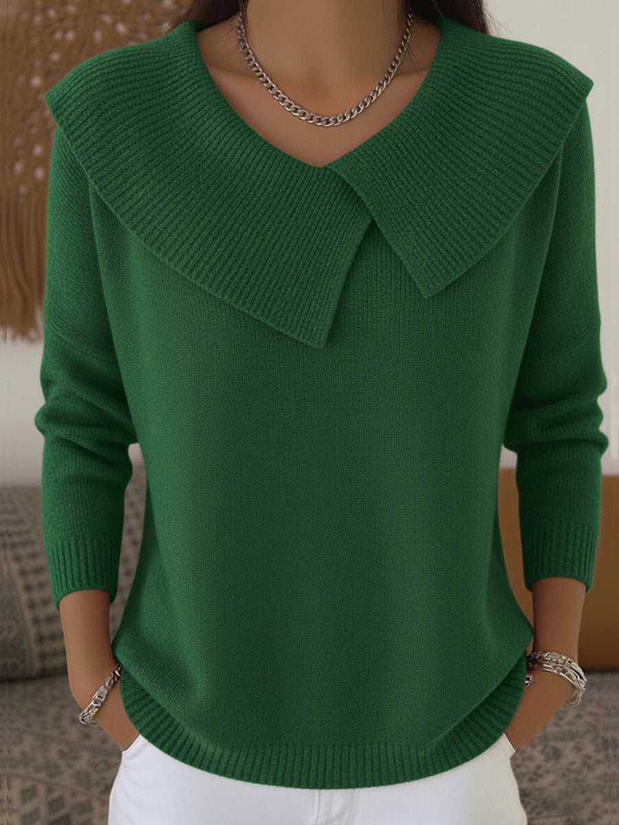 Women's Cozy Cowl Neck Sweater in Green
