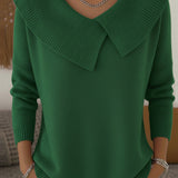Women's Cozy Cowl Neck Sweater in Green