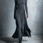 Women's Maxi Dress with Side Knot – Naomie in Gray