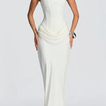 Women's Square Neck Maxi Dress in White