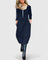 Danyshka Elegant Midi Dress in Navy Blue