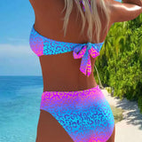 Halter Neck Leopard Print Gradient Swimsuit, photo 16