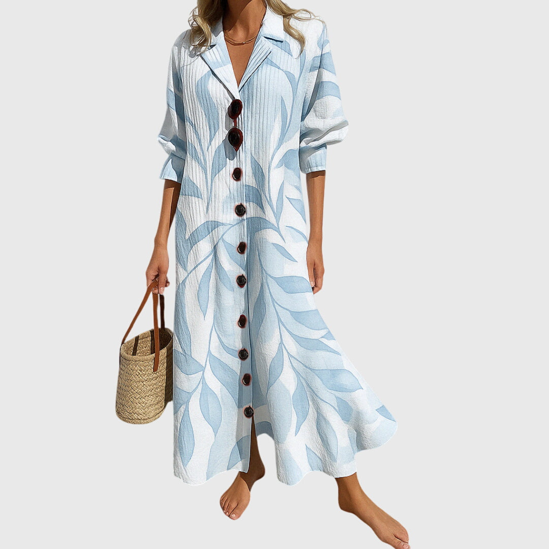 Women's Elegant Slimming Dress in Light Blue