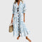 Women's Elegant Slimming Dress in Light Blue