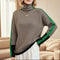 Women's Luxe Herringbone Mock-Neck Sweater in Green