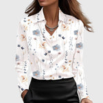 Women's Elegant Blouse – Nova in White Floral
