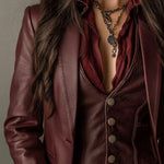 Delphine | Vintage Burgundy Blazer