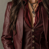 Delphine | Vintage Burgundy Blazer