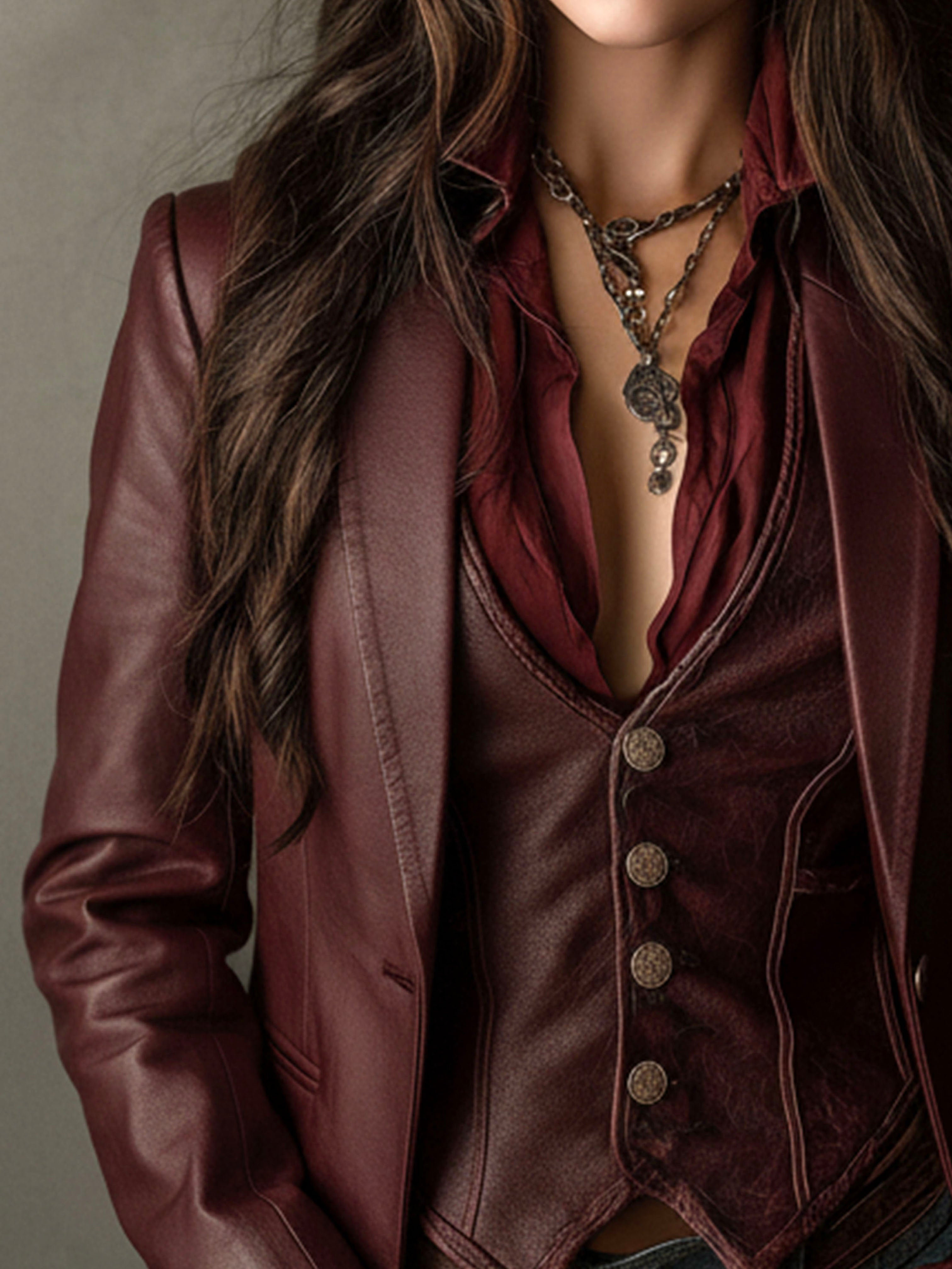 Delphine | Vintage Burgundy Blazer