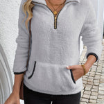 Women's Half-Zip Hoodie in Gray