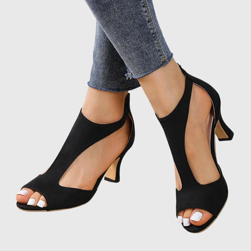 Delfina Comfort Heels in Black