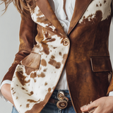 Agathe | Vintage Printed Cow Blazer Eco-Friendly