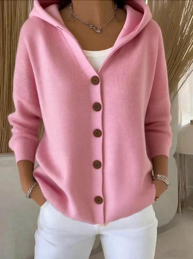Women's Hooded Cardigan in Pink