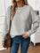 Women's Soft Knit Sweater with Side Slits in Gray