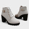 Women's Chic Buckle Ankle Boots in Grey