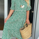 Women's Sable Short-Sleeve Midi Dress in Green