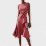 Darlene Sophisticated Midi Dress in Pink
