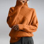 Adelheid Cable-Knit Turtleneck Sweater in Apricot