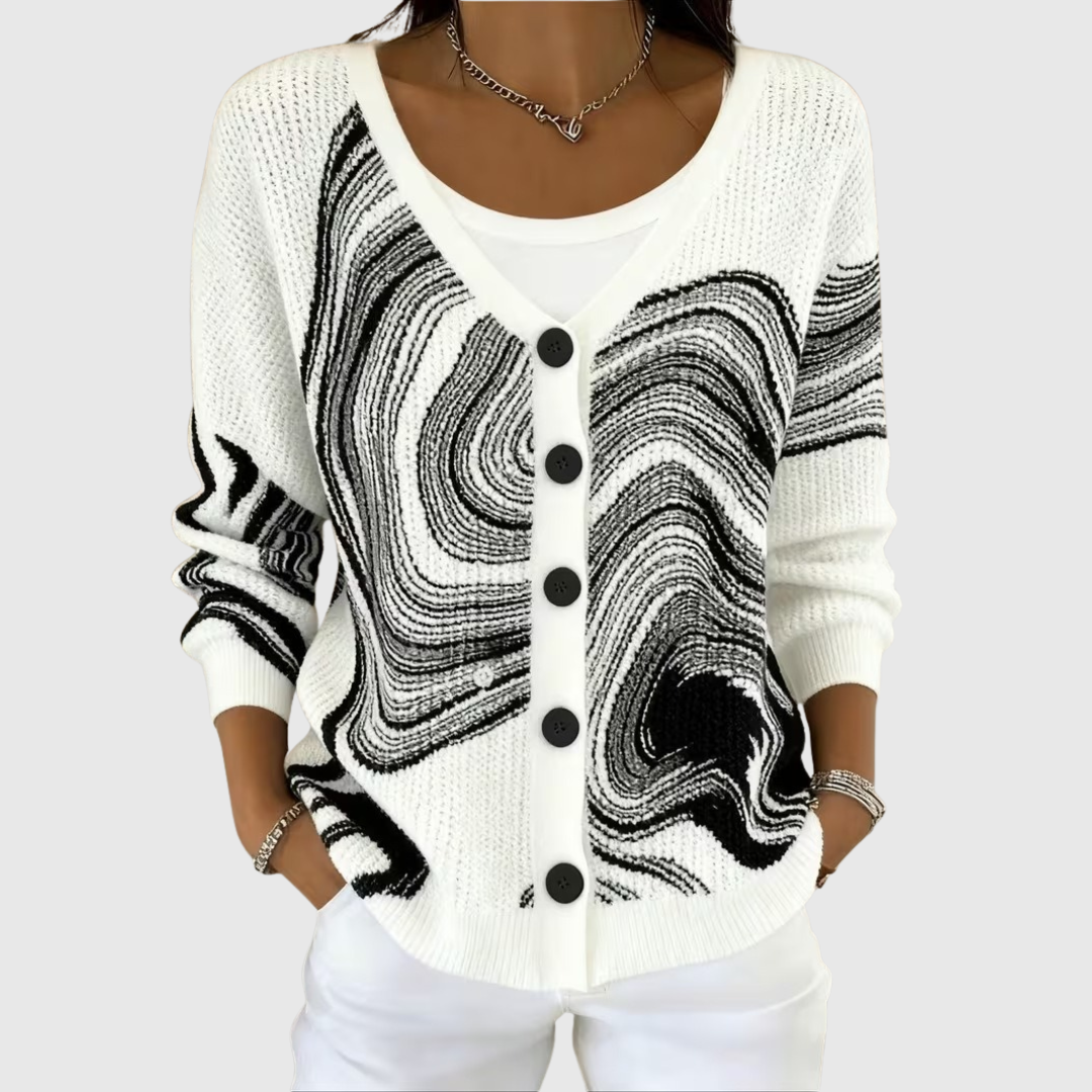 Nora Cozy Button-Front Knit Cardigan
