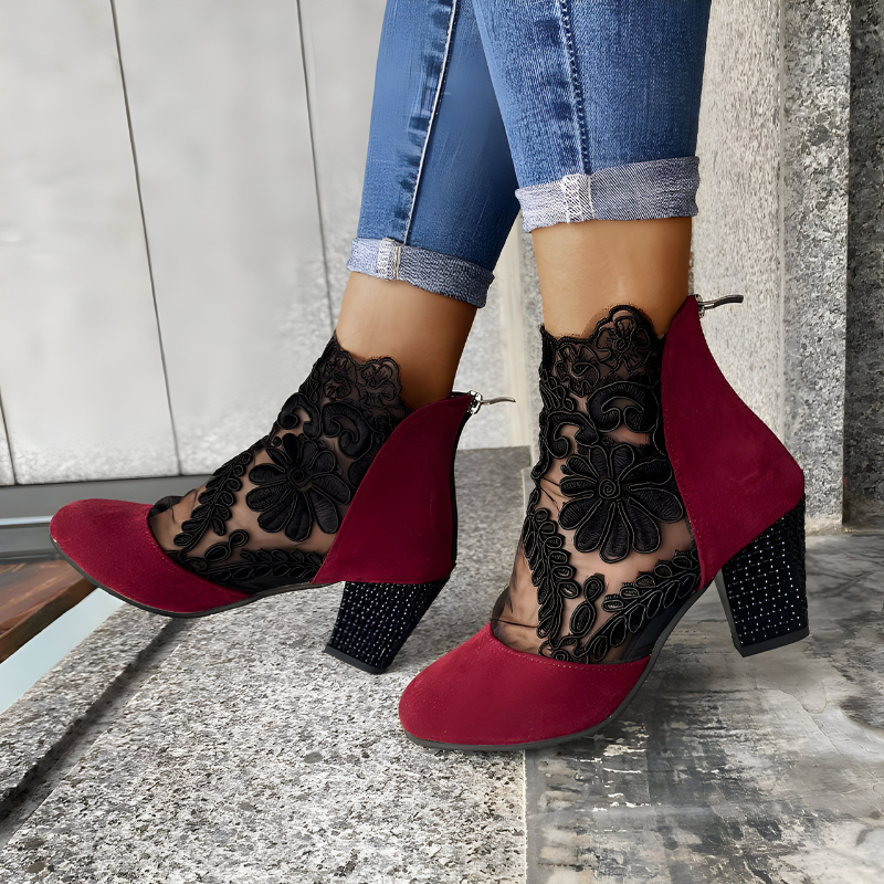 Lynora Comfort Heels in Red