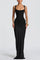 Women's Square Neck Maxi Dress in Black