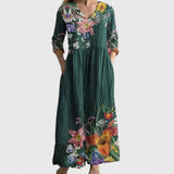 Kymberah Sophisticated Midi Dress in Ocean Green