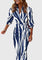 Women's Elegant Wrap Dress with Print in Blue