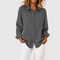 Women's Classic Hidden-Button Blouse in Gray