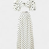 Women's Puff Sleeve Top with Front Slit Skirt, photo 8