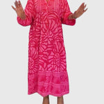 Women's Maxi Dress With Elegant Print in Pink