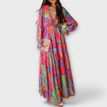 Ynah Elegant Maxi Dress in Rose Red