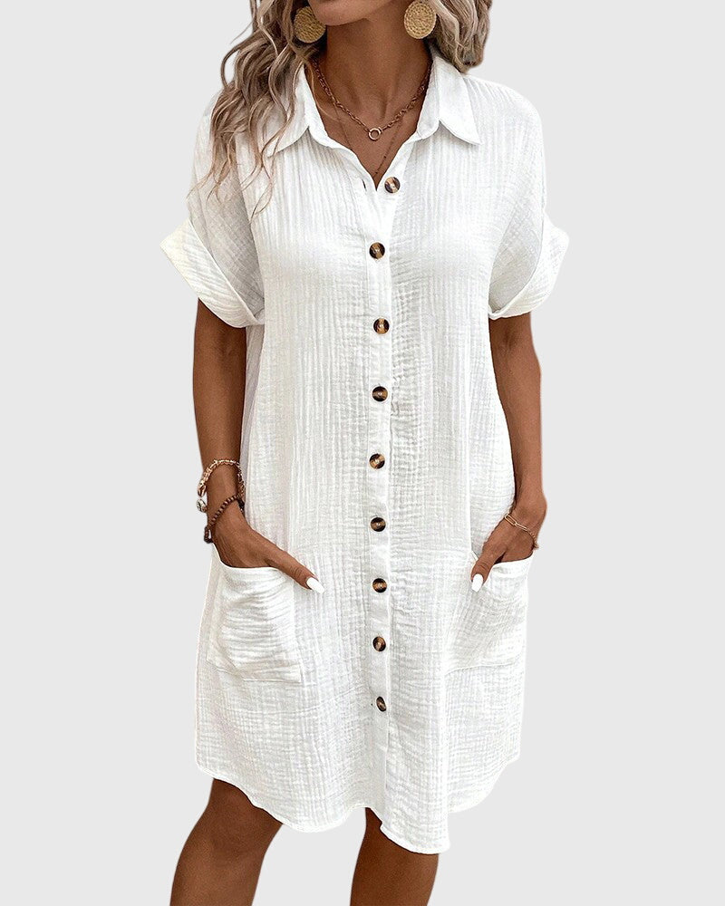 Caroline Comfortable Dress in White
