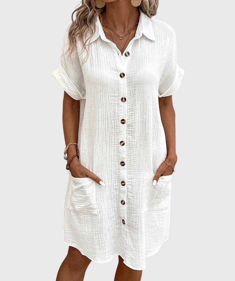 Caroline Comfortable Dress in White