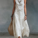 Women's Sleeveless Maxi Dress in White