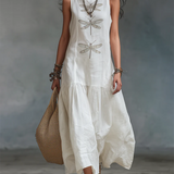 Women's Sleeveless Maxi Dress in White