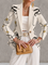 Women's Line Art Blazer in Ivory and Black