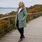 Women's Hooded Quilted Winter Coat in Sage Green