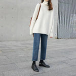Ilona Oversized Turtleneck Sweater in White