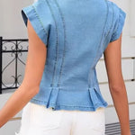 Women's V-Neck Denim Top, photo 5