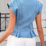 Women's V-Neck Denim Top, photo 5