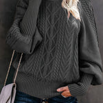 Women's Casual Long-Sleeve Tunic Sweater in Gray