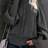 Women's Casual Long-Sleeve Tunic Sweater in Gray