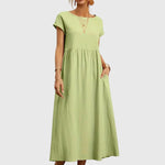 Women's Casual Pocket Dress in Mint Green