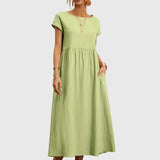Women's Casual Pocket Dress in Mint Green