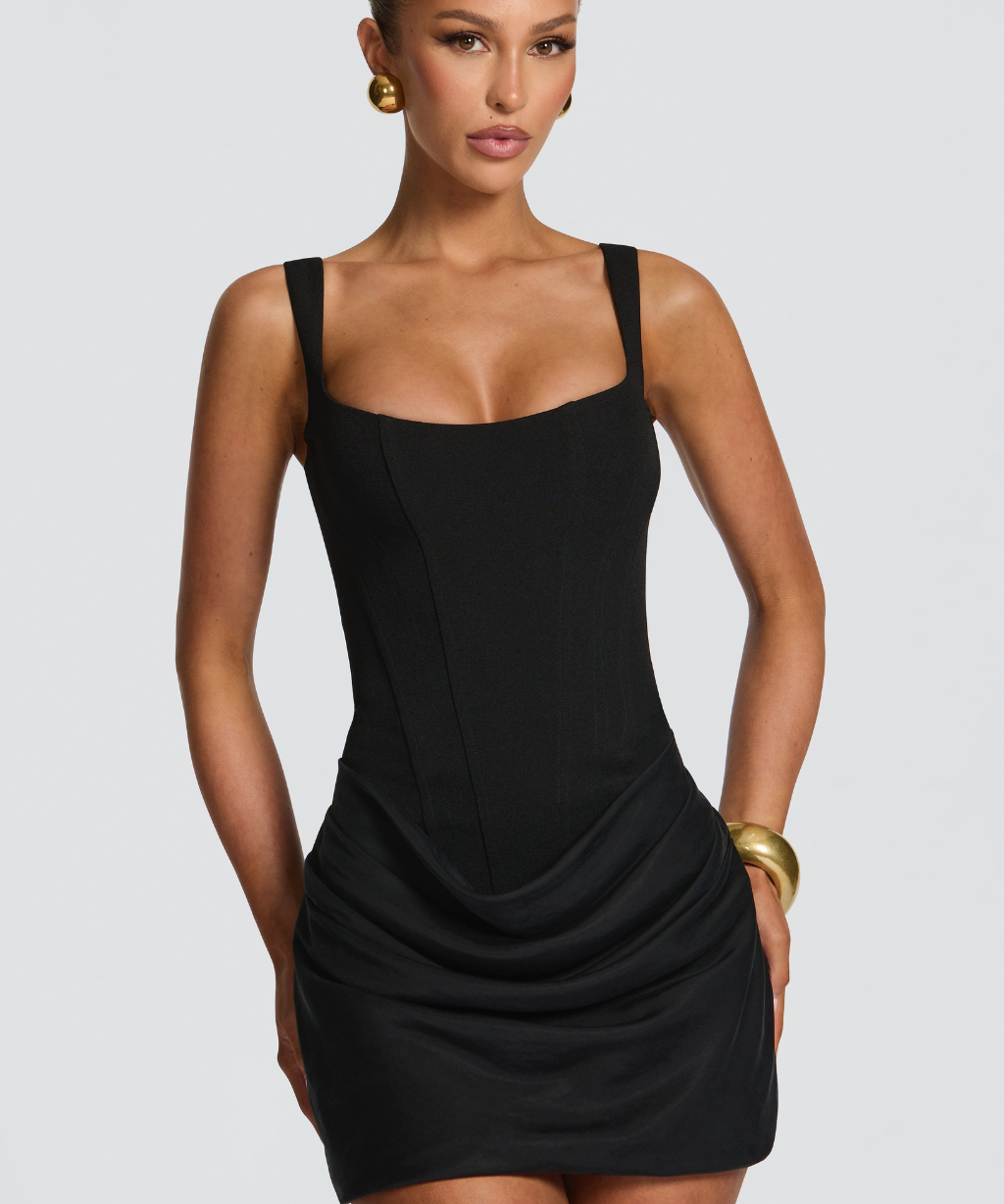 Women's Hourglass Mini Dress in Black