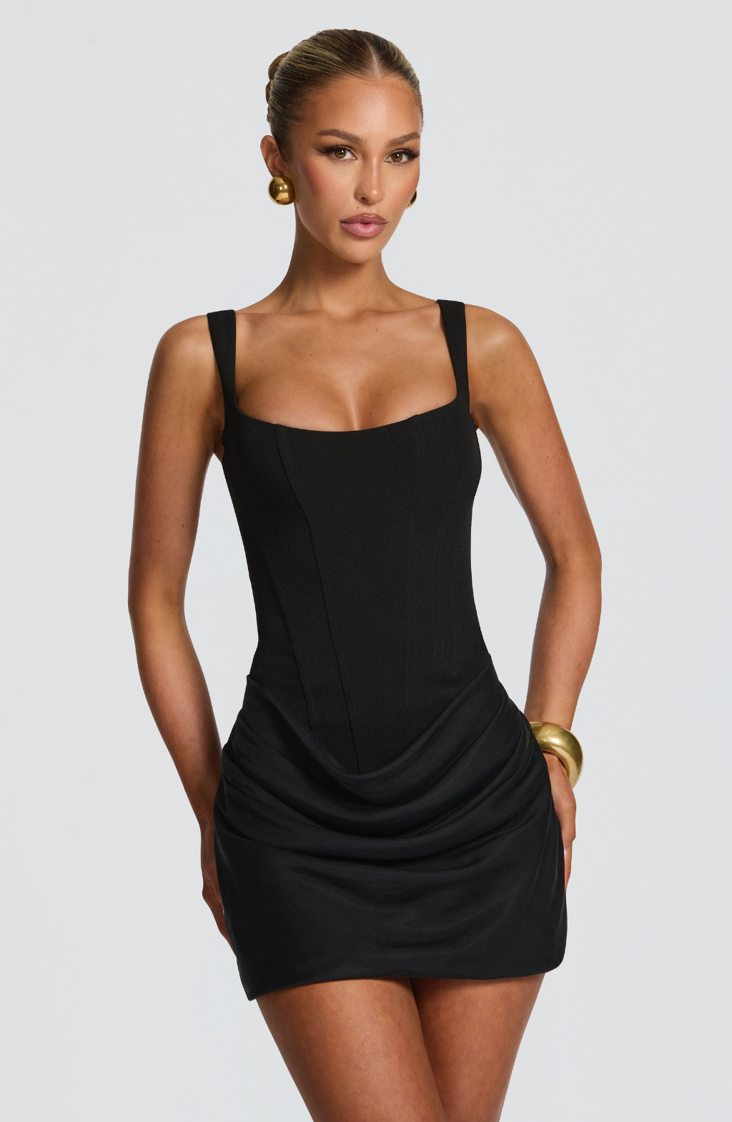 Women's Hourglass Mini Dress in Black